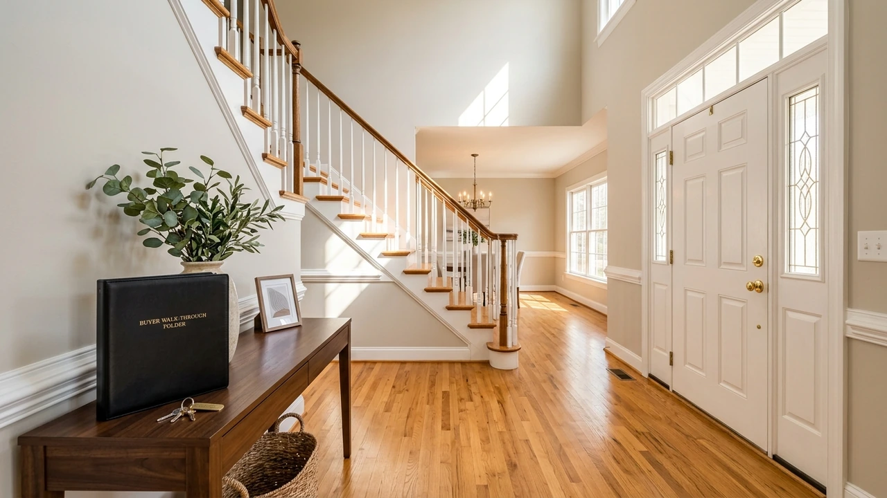 Move-in ready single-family home foyer during a final pre-closing walkthrough in Richmond VA
